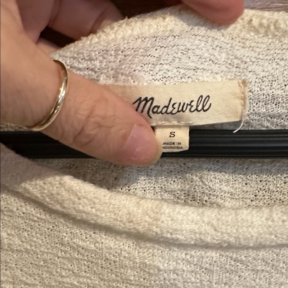 Madewell Cream Tie-Side Short Sleeve Top - Picture 2 of 3